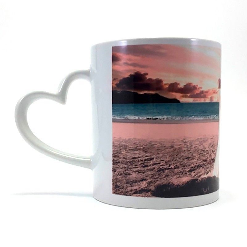 Taza blanca asa corazón personalizada Interfilm tienda